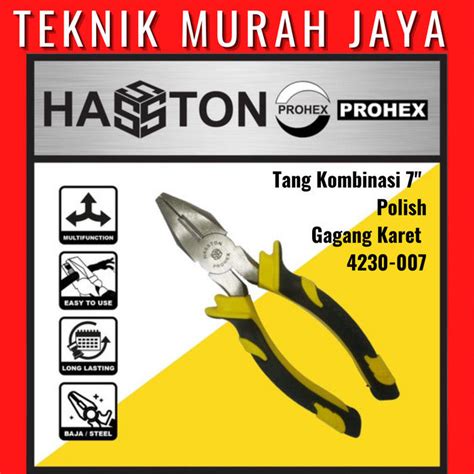 HASSTON PROHEX 4230 007 Tang Kombinasi 7 Poles Gagang Karet Polish