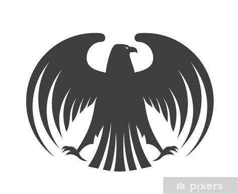 Sticker Silhouette Of A Black Eagle With Outspread Wings Pixersuk