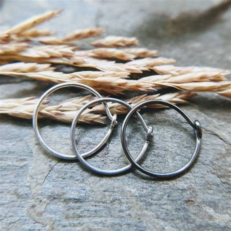 24g Nose Ring 24 Gauge Nose Hoop Sterling Silver Titanium Etsy