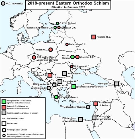 The Current Schism In The Eastern Orthodox Church Maps On The Web