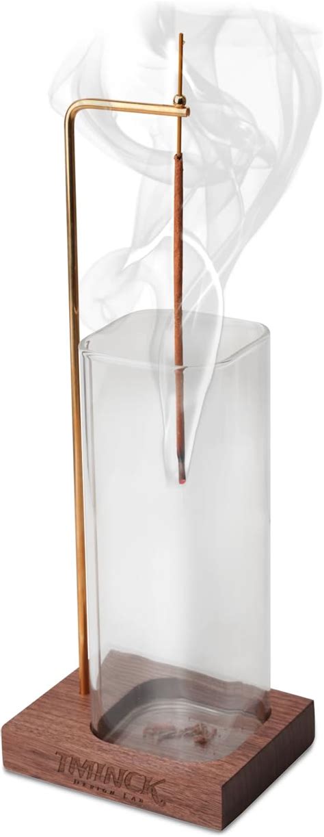 Timkburner Incense Holder For Sticks [anti Ash Flying] With Removable Glass Ash