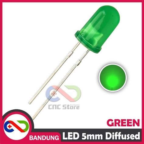 Jual 10PCS LED 5MM SUPER BRIGHT GREEN HIJAU DIFFUSED Kota Bandung