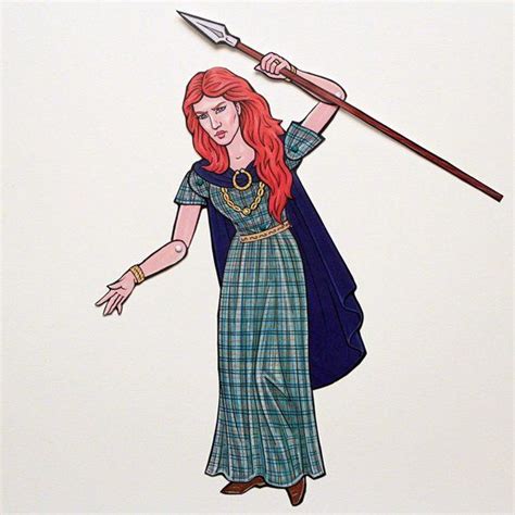 Boudica Celtic Iceni Queen Articulated Paper Doll Boudicca Paper Dolls