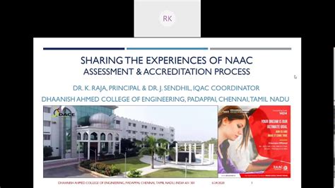 Sharing The Experiences Of Naac Assessment And Accreditation Process Online Webinar Dace Youtube