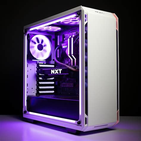 Premium Photo | Gaming pc with white case RGB ram and lighting