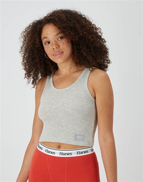 Hanes Originals Comfywear Womens Rib Crop Cotton Tank