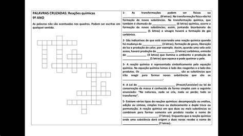 Exerc Cios Sobre Rea Es Qu Micas Ano Gabarito Edukita