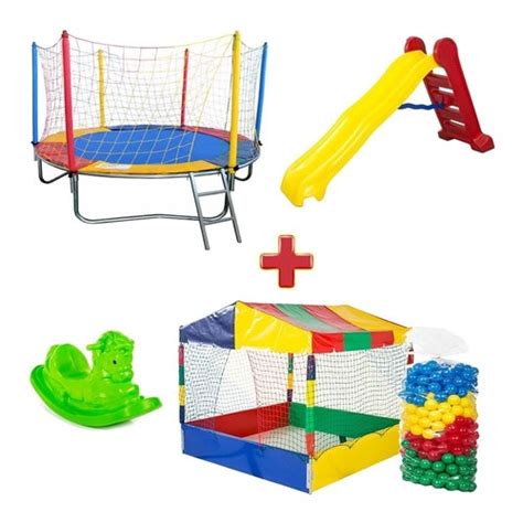 Kit Pula Pula Piscina De Bolinhas Gangorra Escorrega G Shopee