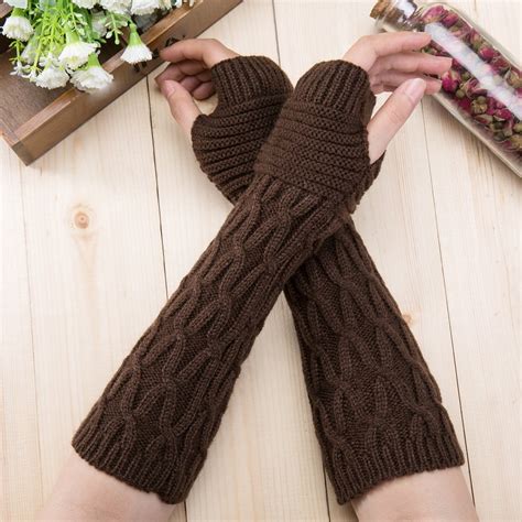 Yubnlvae Mitten Long Gloves Knitted Fingerless Arm Women Winter Warmer