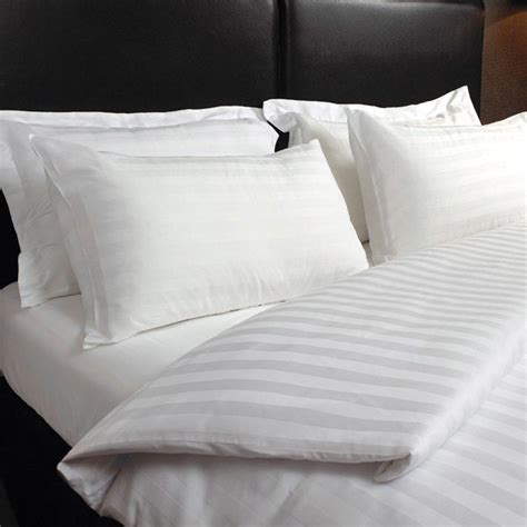 Satin Stripe Cotton Thread Count Pillowcase Pair