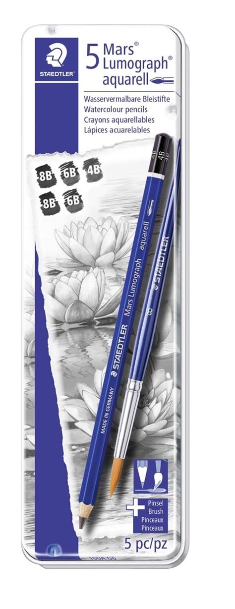 Staedtler Blyant Mars Lumograph Aquarell Pensel Ass 5