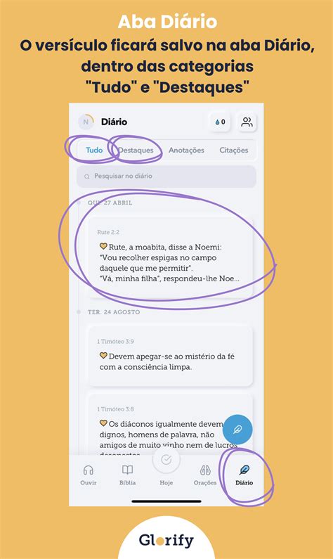 Como faço para destacar um versículo da Bíblia Glorify
