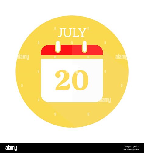 July 20 calendar flat icon Stock Photo - Alamy