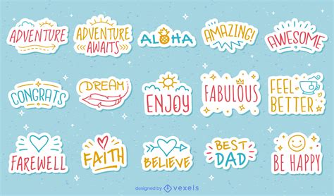 Positive Motivation Quotes Stickers Vector Download