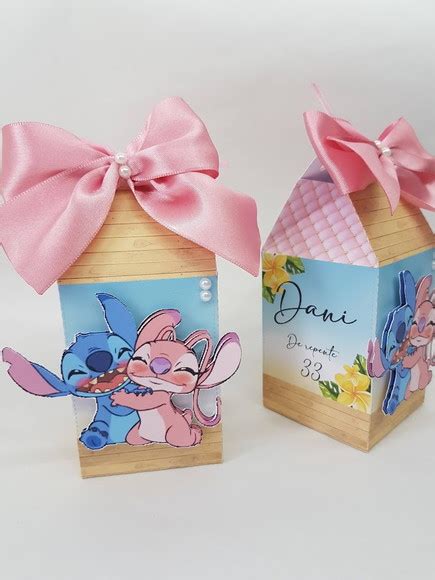 Caixa Para Lembrancinha Lilo E Stitch Angel Produtos Elo7