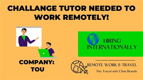 Challange Tutor Needed To Work Remotelyinternational Work From Home