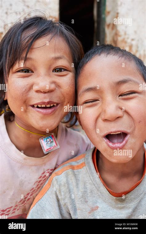 Bhutan Children Close Up Stock Photo Alamy