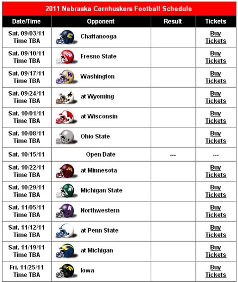 Printable 2022 University Of Nebraska Football Schedule Printable