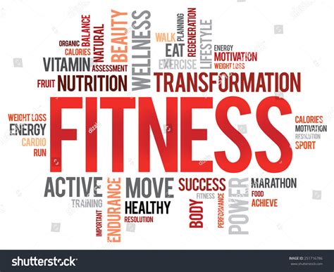 Fitness Word Cloud Sport Health Concept Stock Vector Illustration