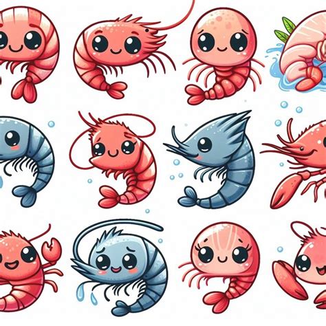 Premium Photo | Cute shrimp cartoon