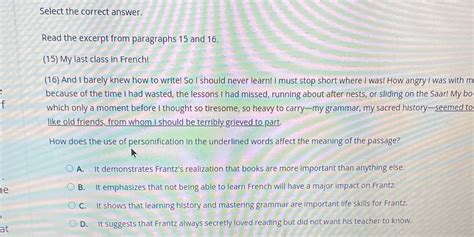 Select The Correct Answer Read The Excerpt From Paragraphs And