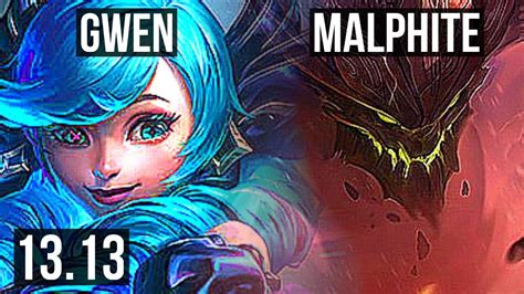 Gwen Vs Malphite Top 2 2m Mastery 11 2 8 800 Games Legendary