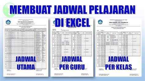 Cara Membuat Tabel Jadwal Pelajaran Di Excel Imagesee