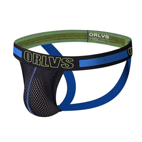 Orlvs Brand Men Underweaar Sexy Mesh Jockstraps Briefs Panties