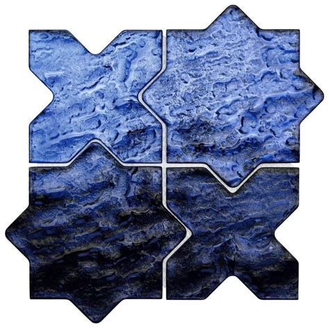 Ivy Hill Tile Karma Blue 5 27 In X 0 31 In Star Cross Polished Glass