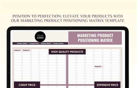 Marketing Product Positioning Matrix Template in Excel, Google Sheets ...