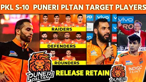 Pkl Puneri Paltan Target Players Puneri Paltan Retain And