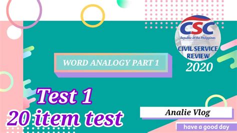 Word Analogy Part Civil Service Review Entrance Exam Youtube