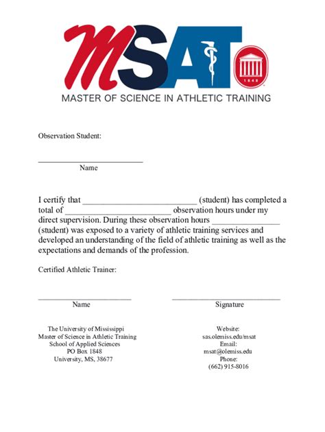 Fillable Online Sas Olemiss Pre At Student Observation Sheet Docx Fax