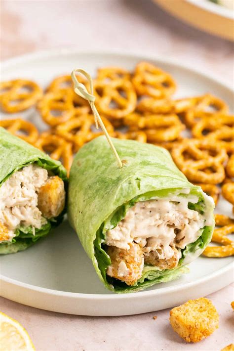 Healthy Chicken Caesar Wrap High Protein Lauren Fit Foodie