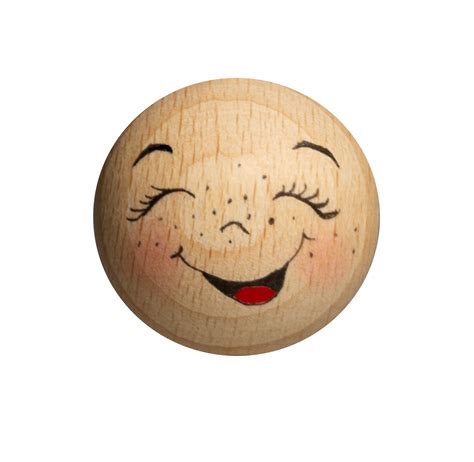 Handbemaltes Holzkopferl Smile Nr 6 lächeln lachendes Gesicht Holzkopf