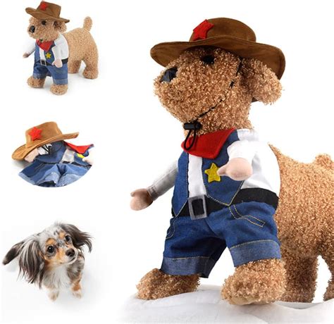 Hotumn Cowboy Dog Costume With Hat Dog Clothes Halloween