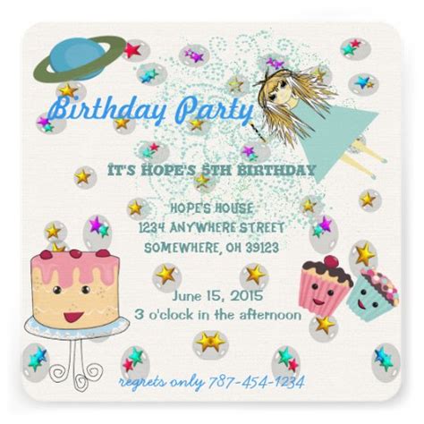 Anime Magical Days Invitation Birthday Party 525 Square Invitation