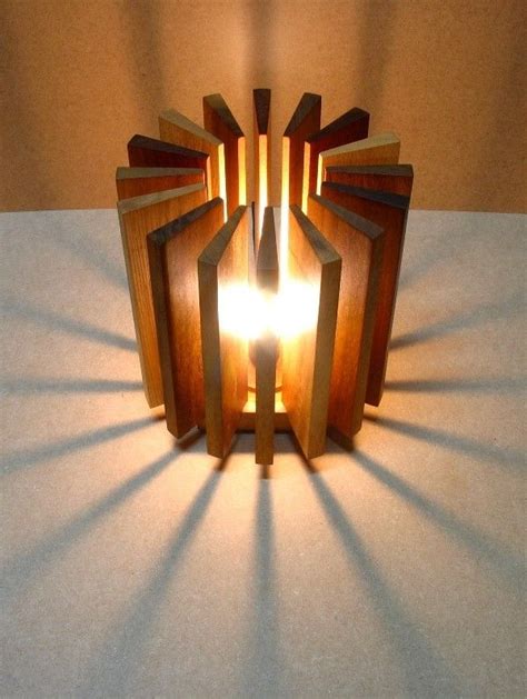 A Lamp Made From Recycled Wooden Pieces Recovered From A Carpenters