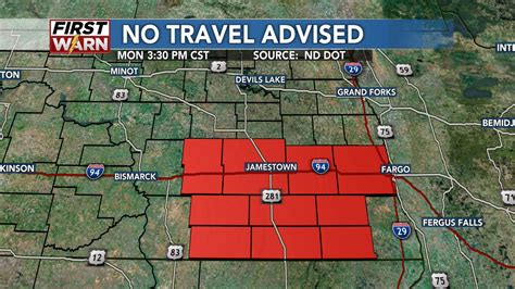 Kmot On Twitter Pm Cst Nd Dot Has Issued A No Travel Advised