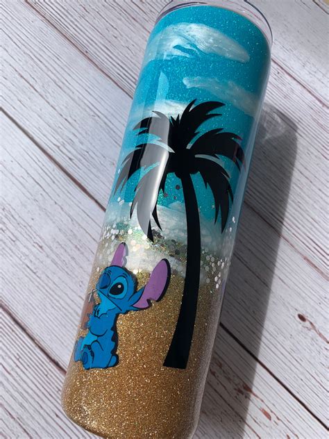 Lilo And Stitch Tumbler Glitter Custom Tumbler Etsy