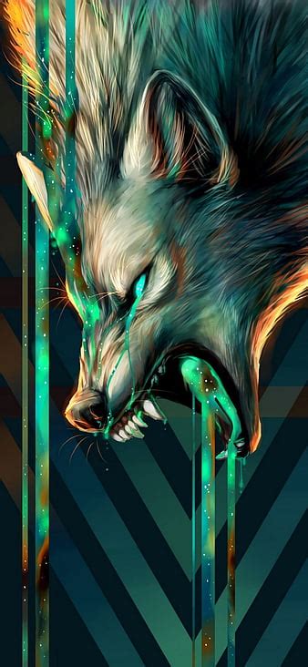 Black Wolf With Green Eyes Wallpaper