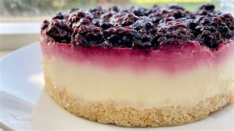 No Bake Blackberry Cheesecake No Gelatin Youtube