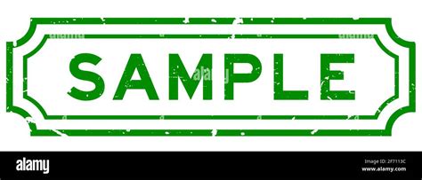 Grunge Green Sample Word Rubber Business Seal Stamp On White Background