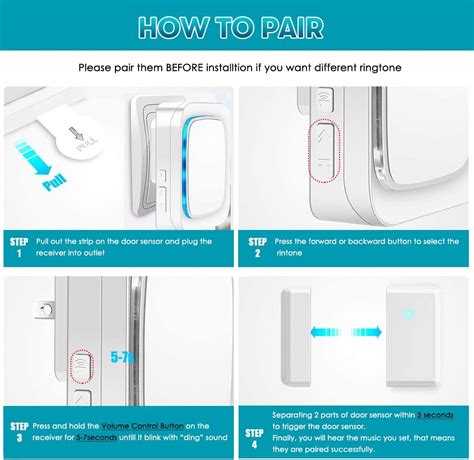 Door Sensor, Wireless Door Alert Chime Kit for HomeOfficeStore, Coolqiya Door Open Chime Alarm ...