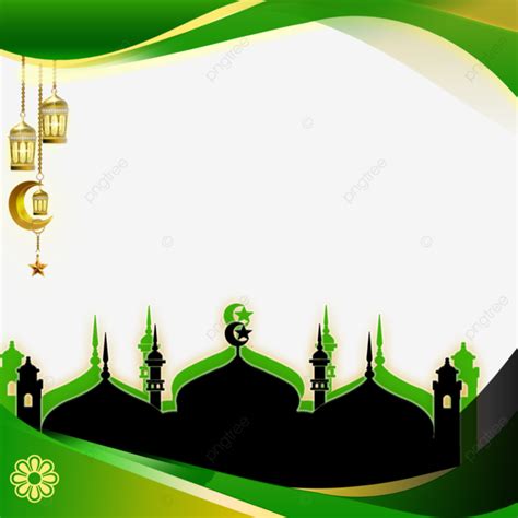 Green Islamic Twibbon Photo Frame Background Twibbon Islamic Twibbon