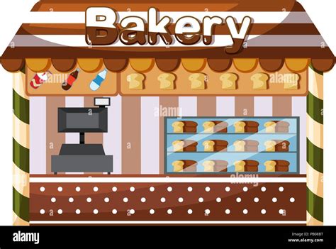 A bakery shop on white background illustration Stock Vector Image & Art ...