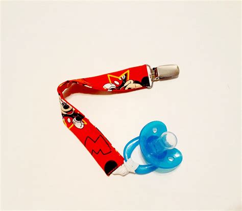 Mickey Mouse Pacifier Clip Etsy