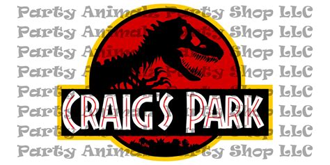 Large Printable Custom Name Jurassic Park Banner Instant Etsy