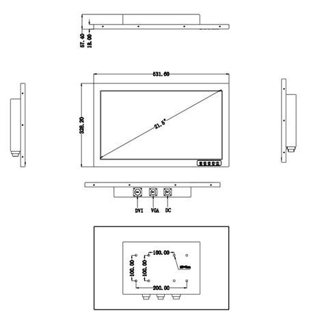 Inch Monitor Full Ip Stainless Steel Resistive Touch Hv M S