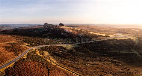 Aerial View of Haytor Rocks on Dartmoor at Sunrise Stock Photo - Image ...